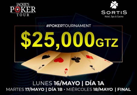 Jackies Poker Tour Garantiza $25,000 en un torneo celebrado este 16 de Mayo en Panamá 2022, te esperamos.