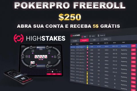 No se pierda nuestro freeroll PokerPro.cc de $250 este domingo en HighStakes Poker