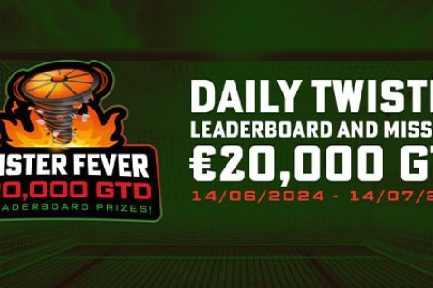 La tabla de clasificación Twister Fever de €20.000 GTD en iPoker está EN VIVO