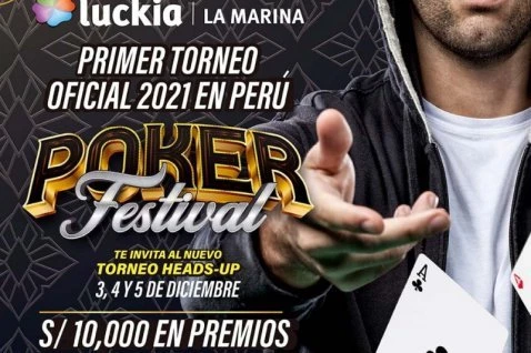 ¡Regresa el poker en vivo a Perú!  El torneo es del 3 al 5 de diciembre del 2021 en el Luckia Casino.